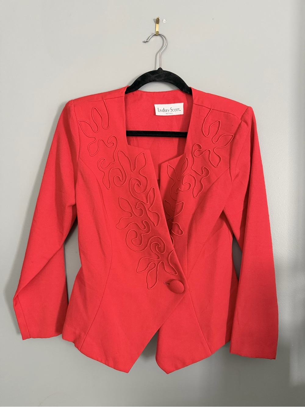 Red Embroidered Women's Blazer